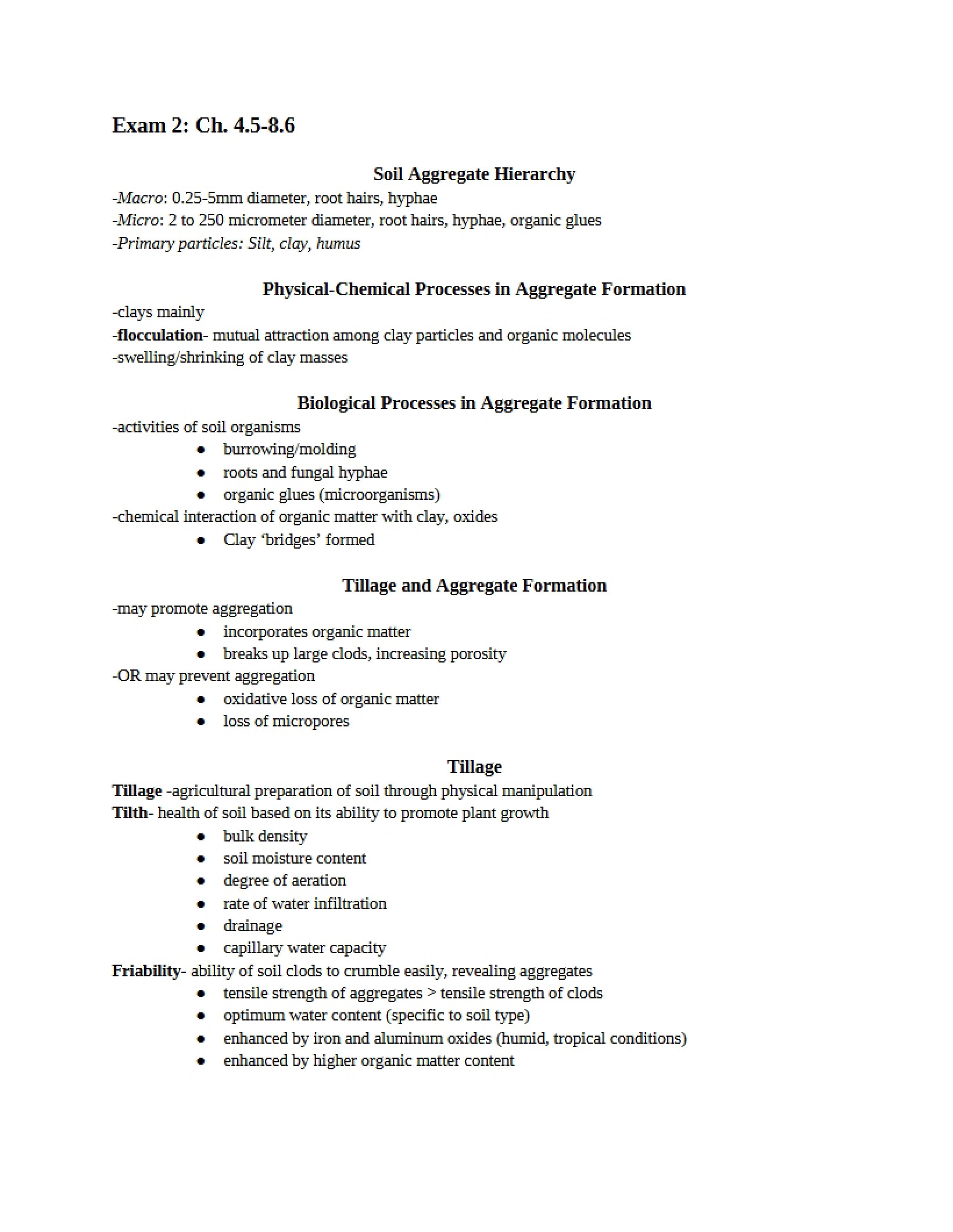 Hierarchy of Soil Aggregates