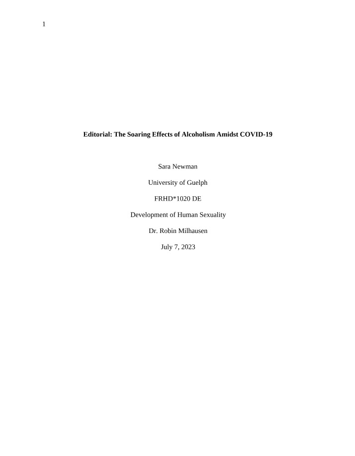 Written Assignment - Sara Newman