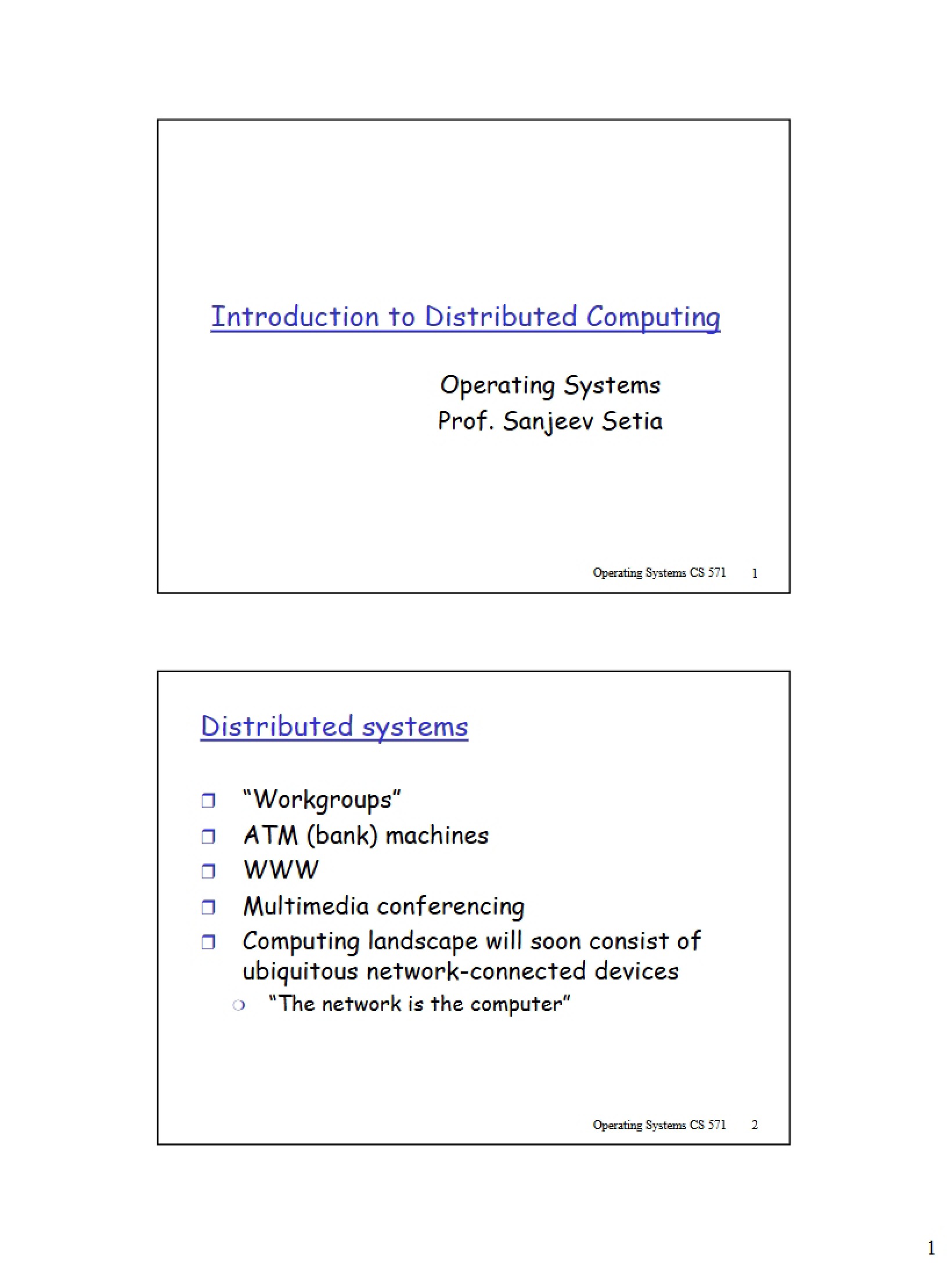 Distributed Computing Intro