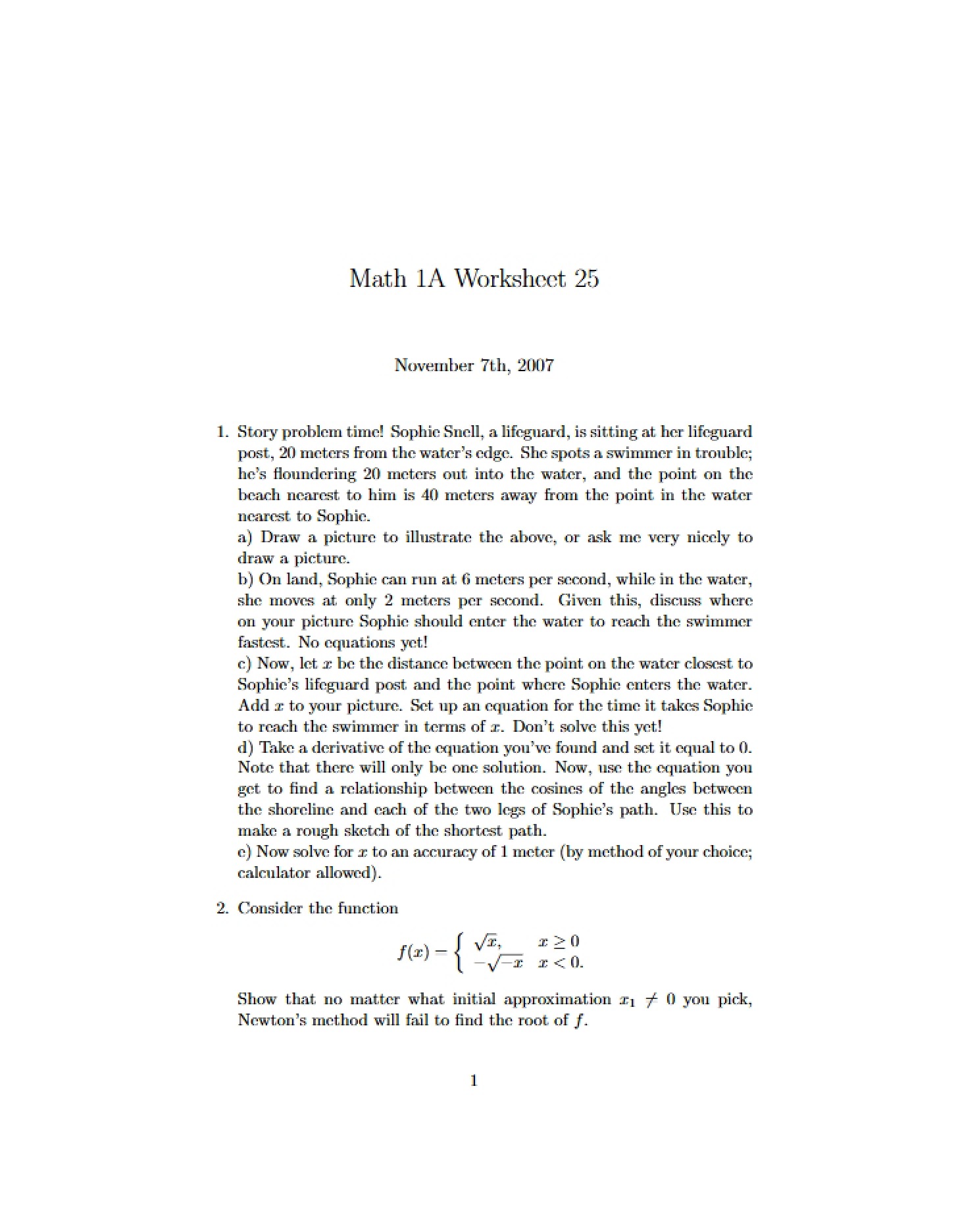 Worksheet No. 25