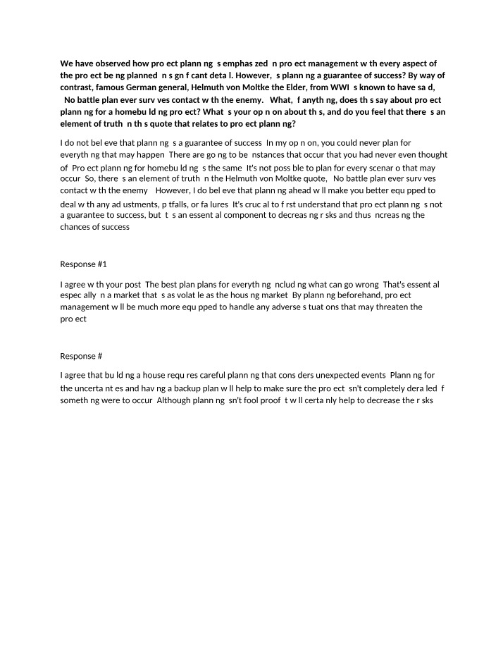 Does Planning Guarantee Success in Project Management