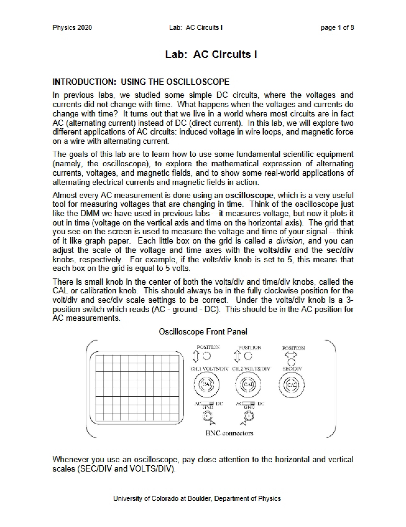 AC Circuits I - General Physics 2