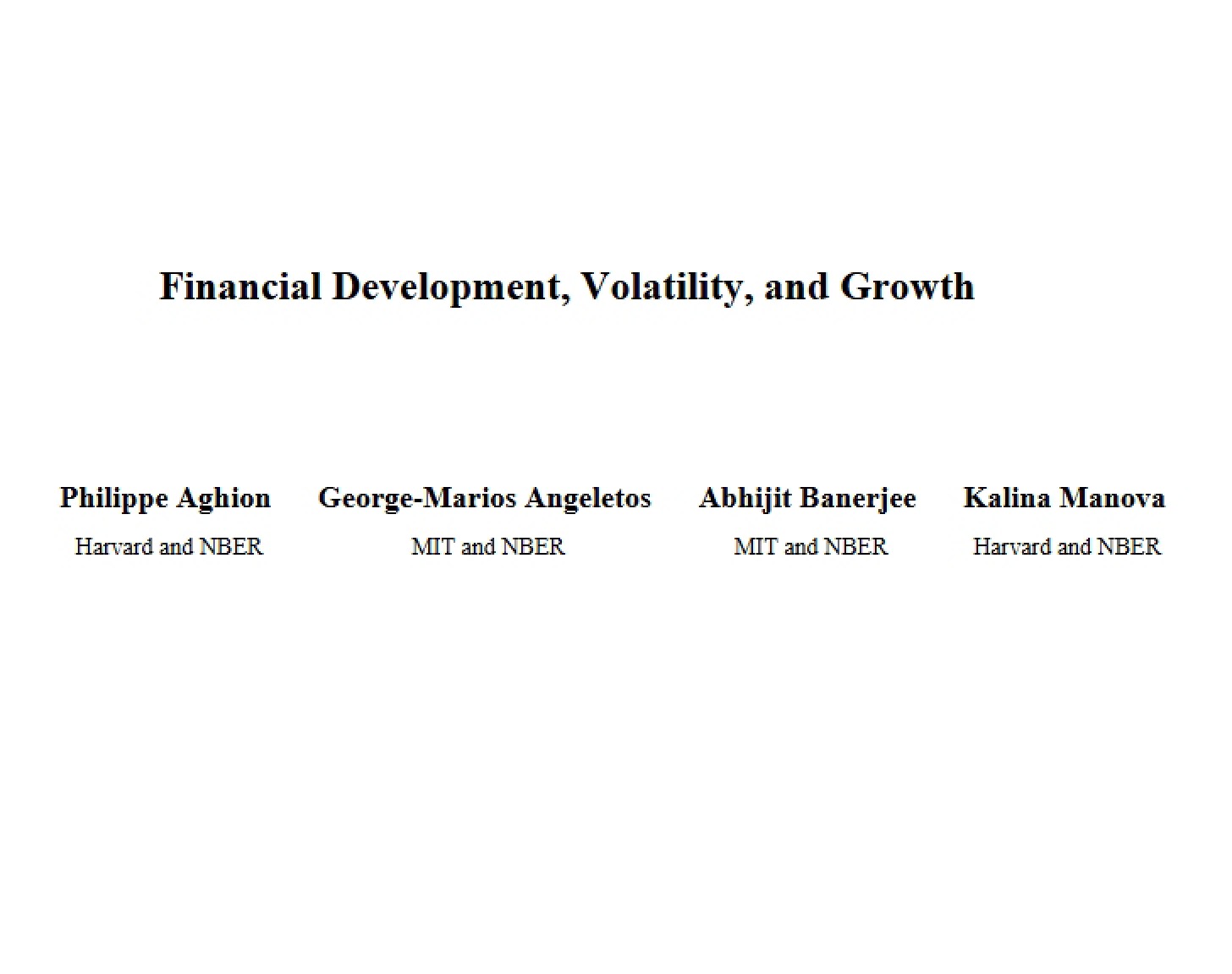 Growth, Volatility, and Financial Development
