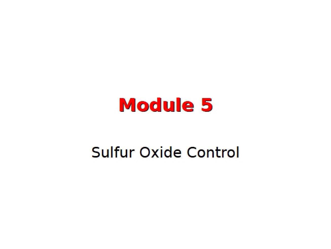 Control of Sulfur Oxide Emissions