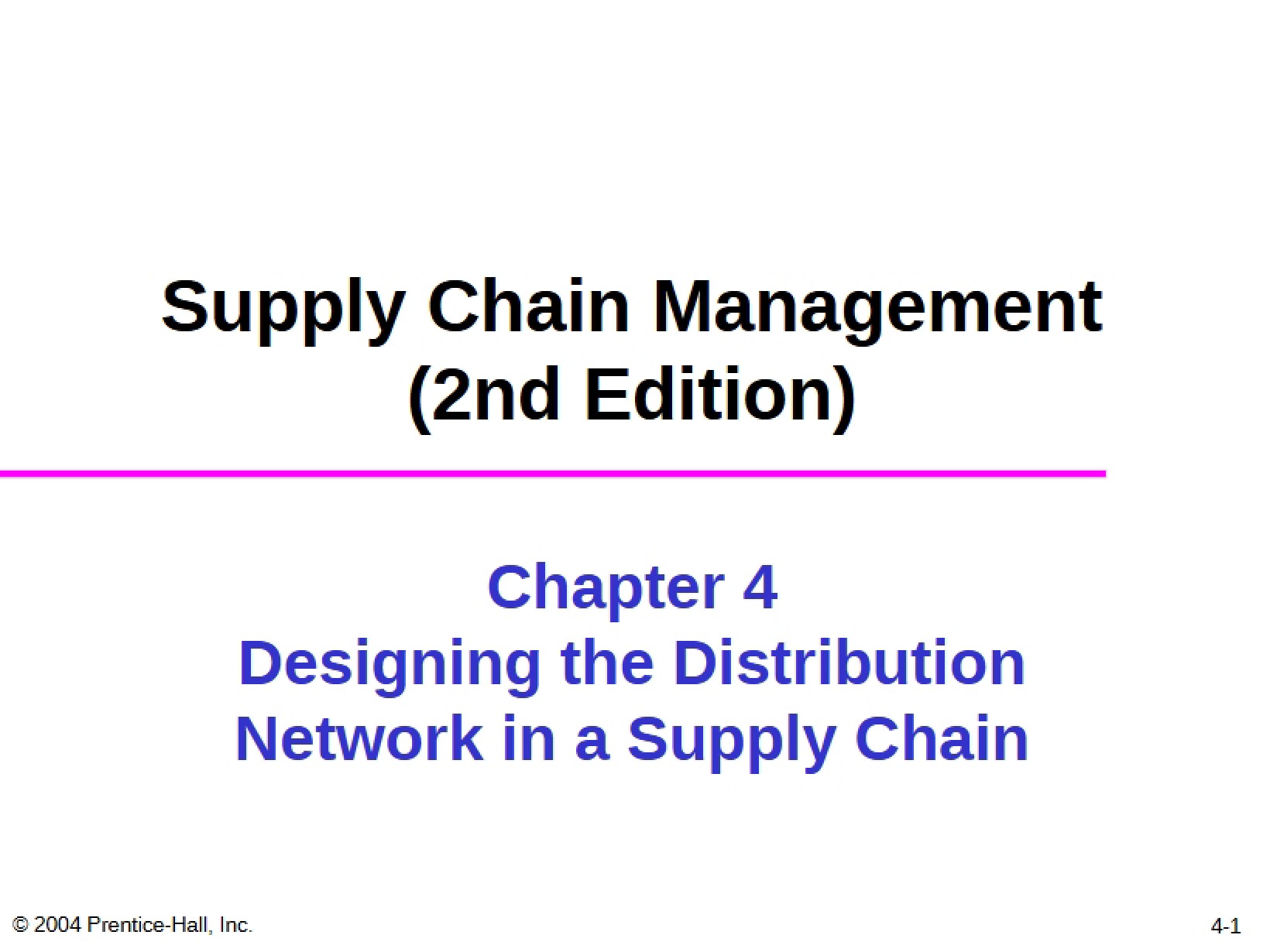 Supply Chain Distribution Network Design