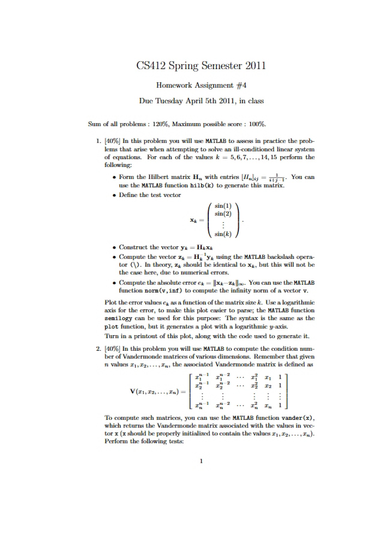 Fourth Homework