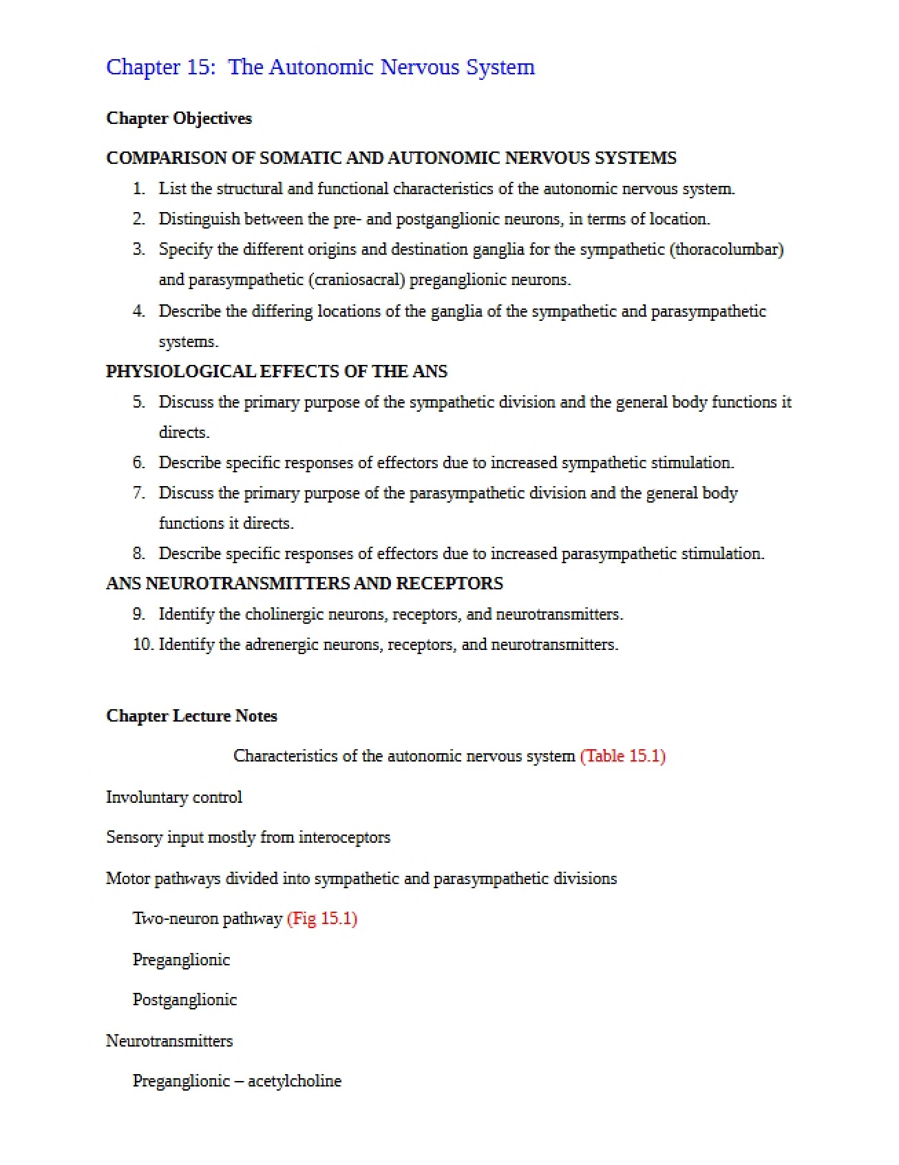 Nervous System Autonomic