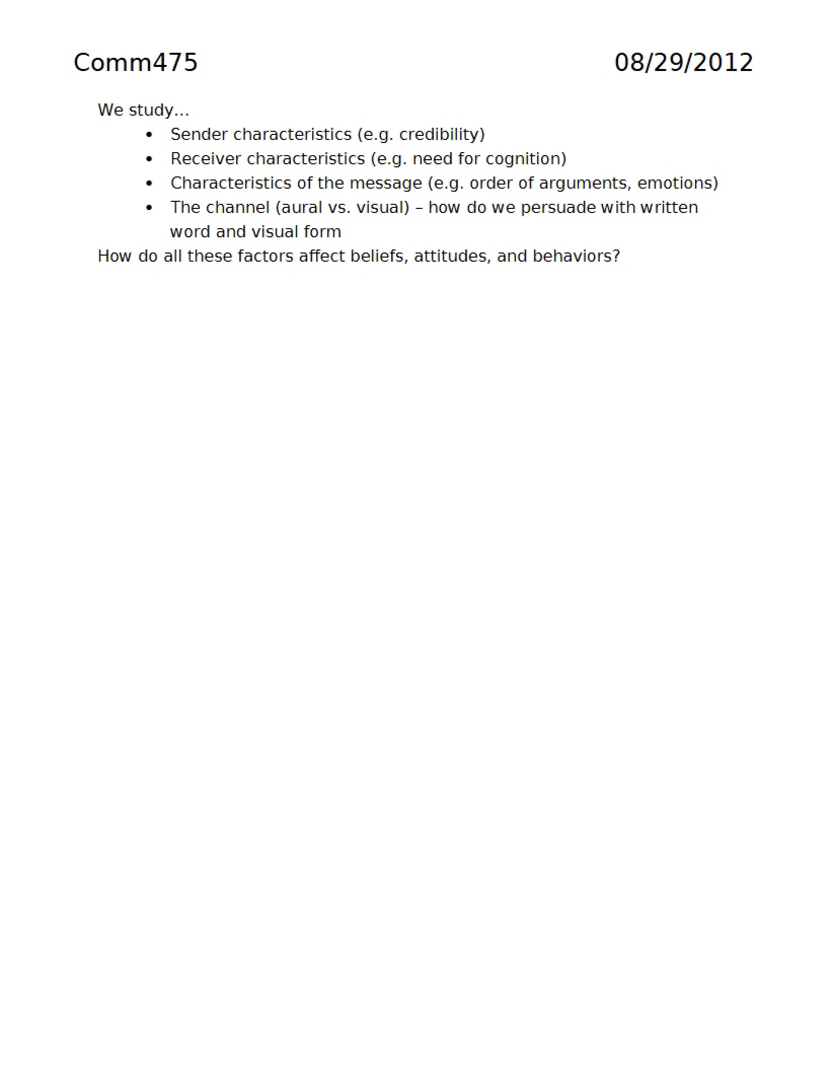 COMM 475 Class Notes (Set 1)