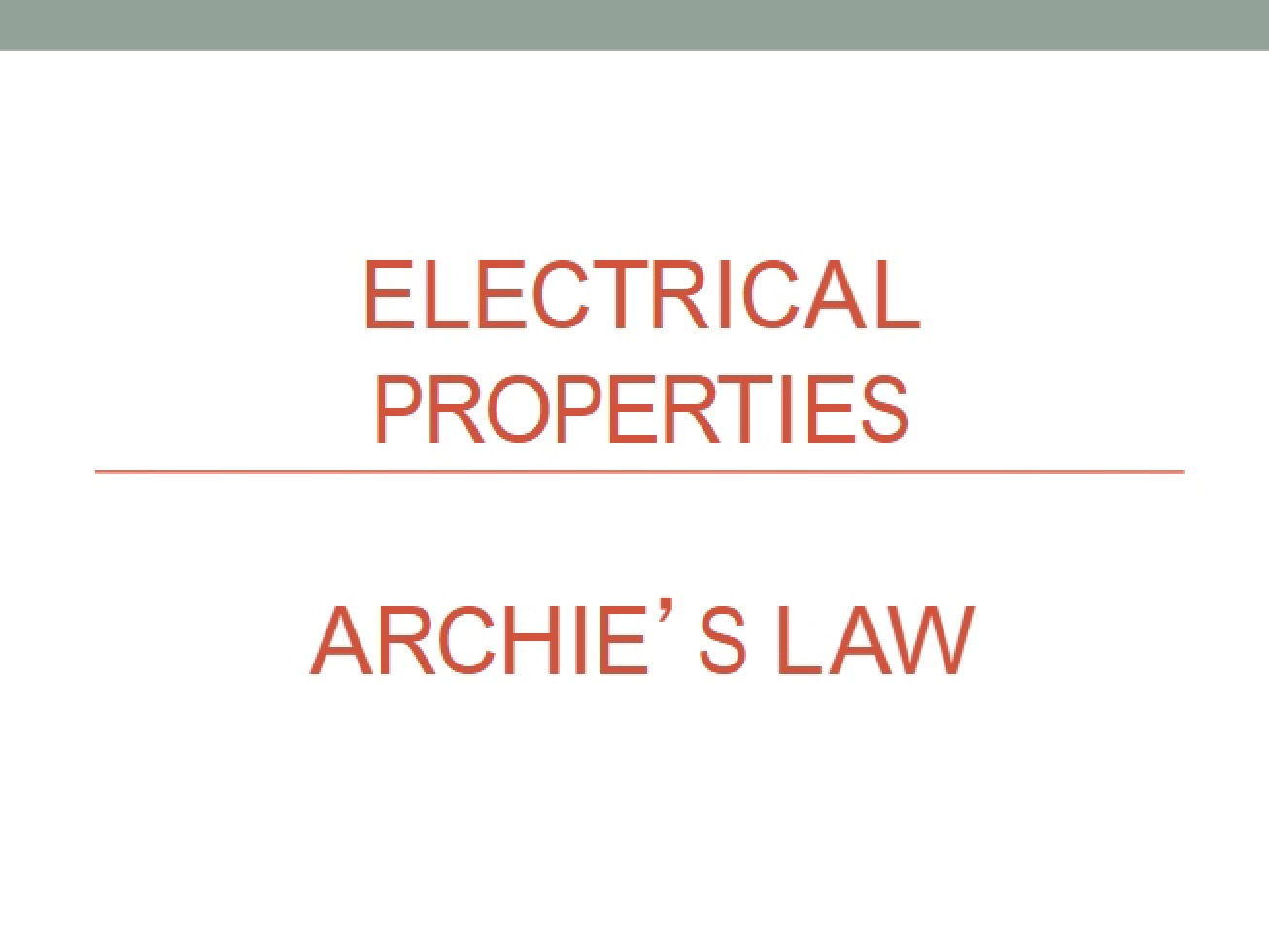 Archie's Law