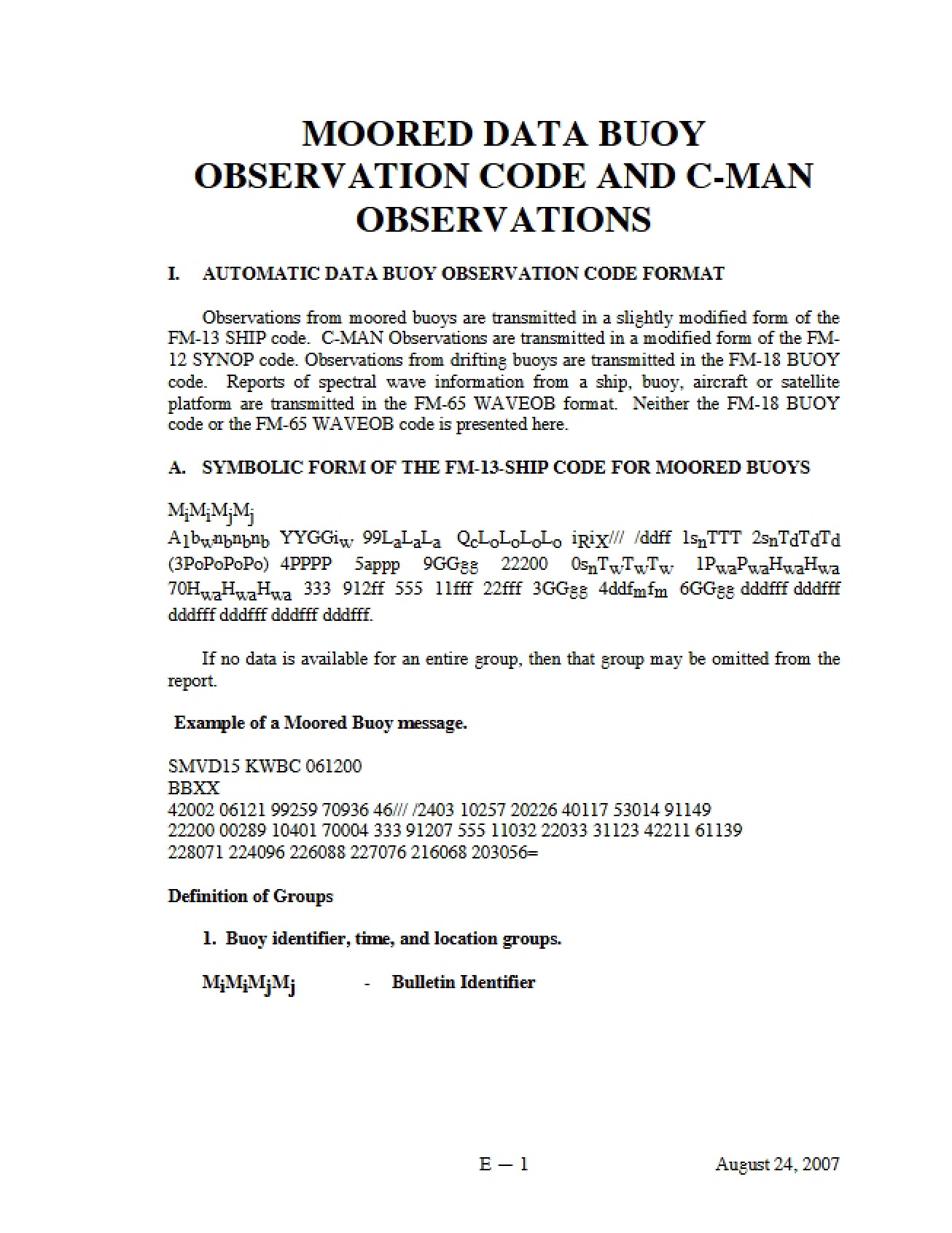 Introduction to Buoy Codes