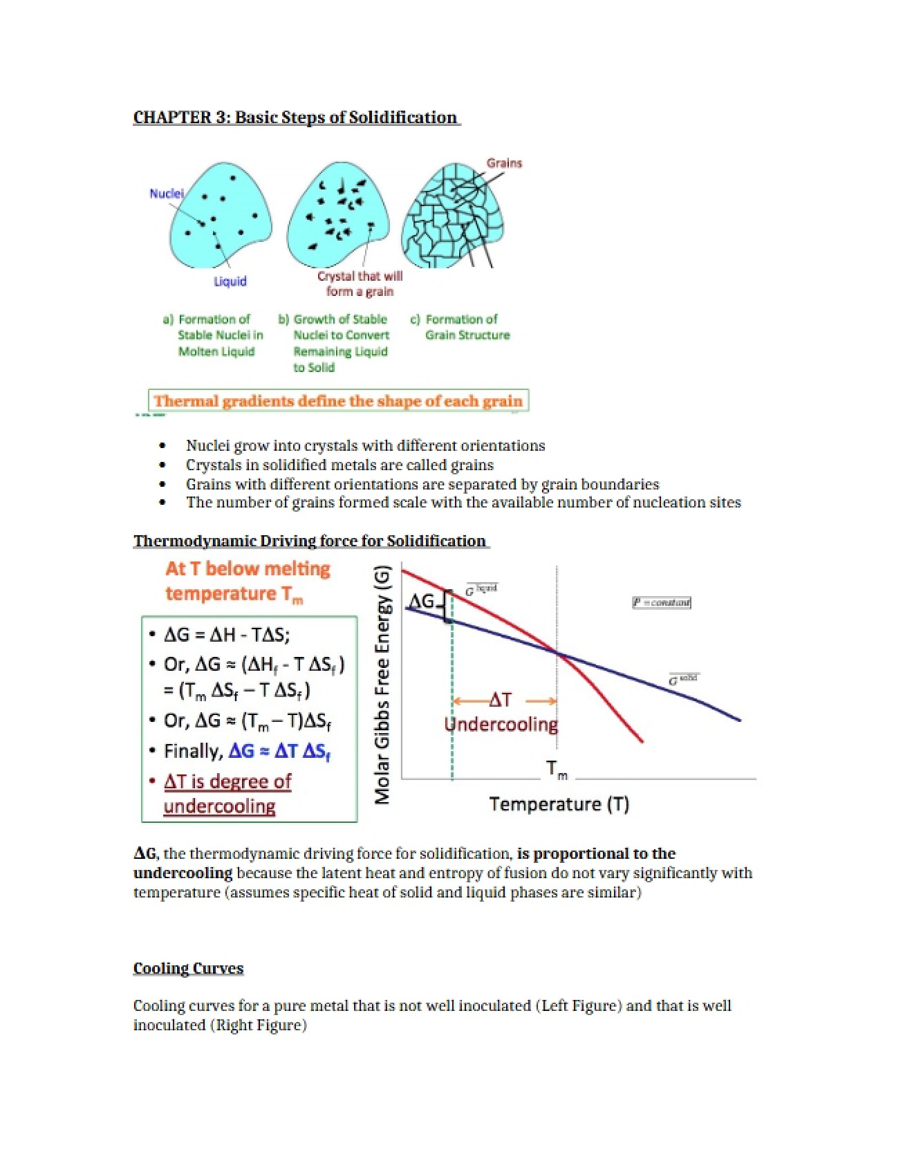 Solidification Fundamental Steps (Chapter 3)