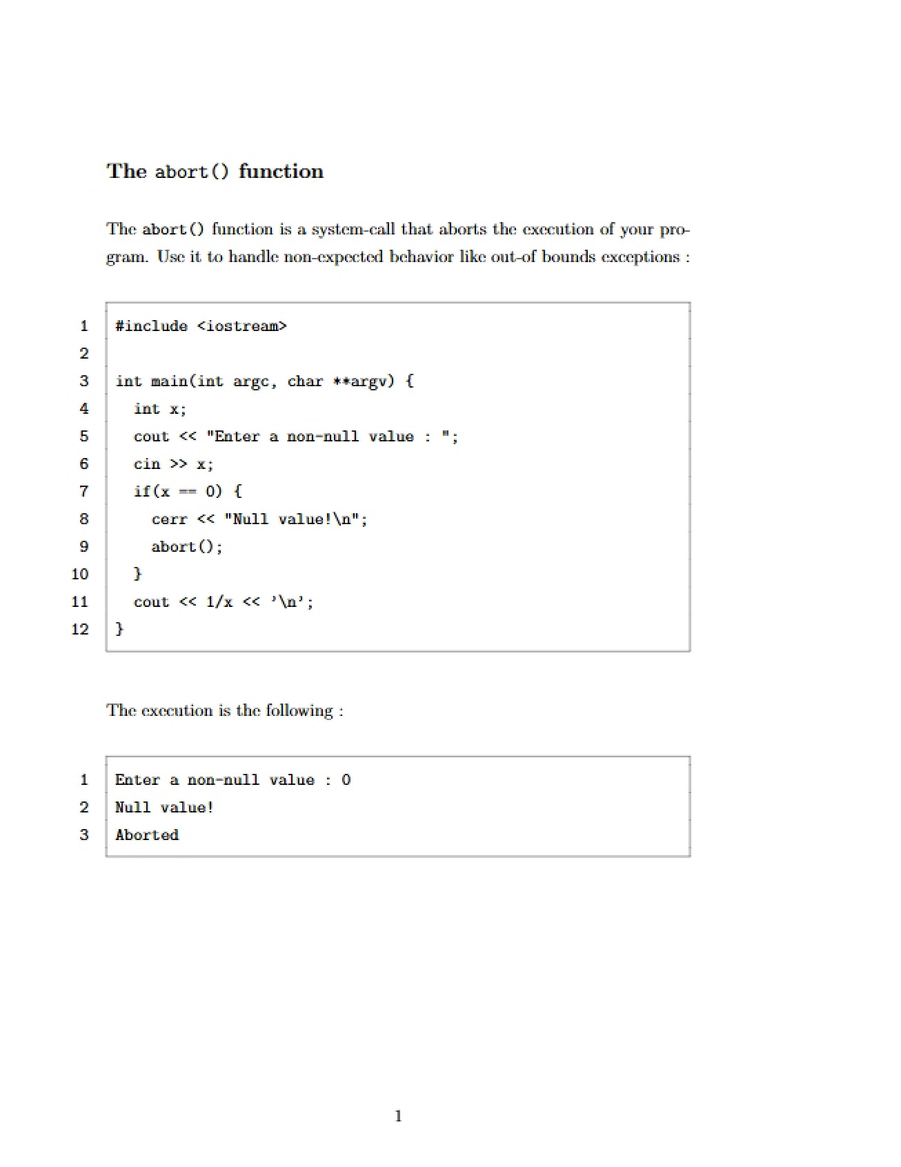Understanding the Abort Function in Programming