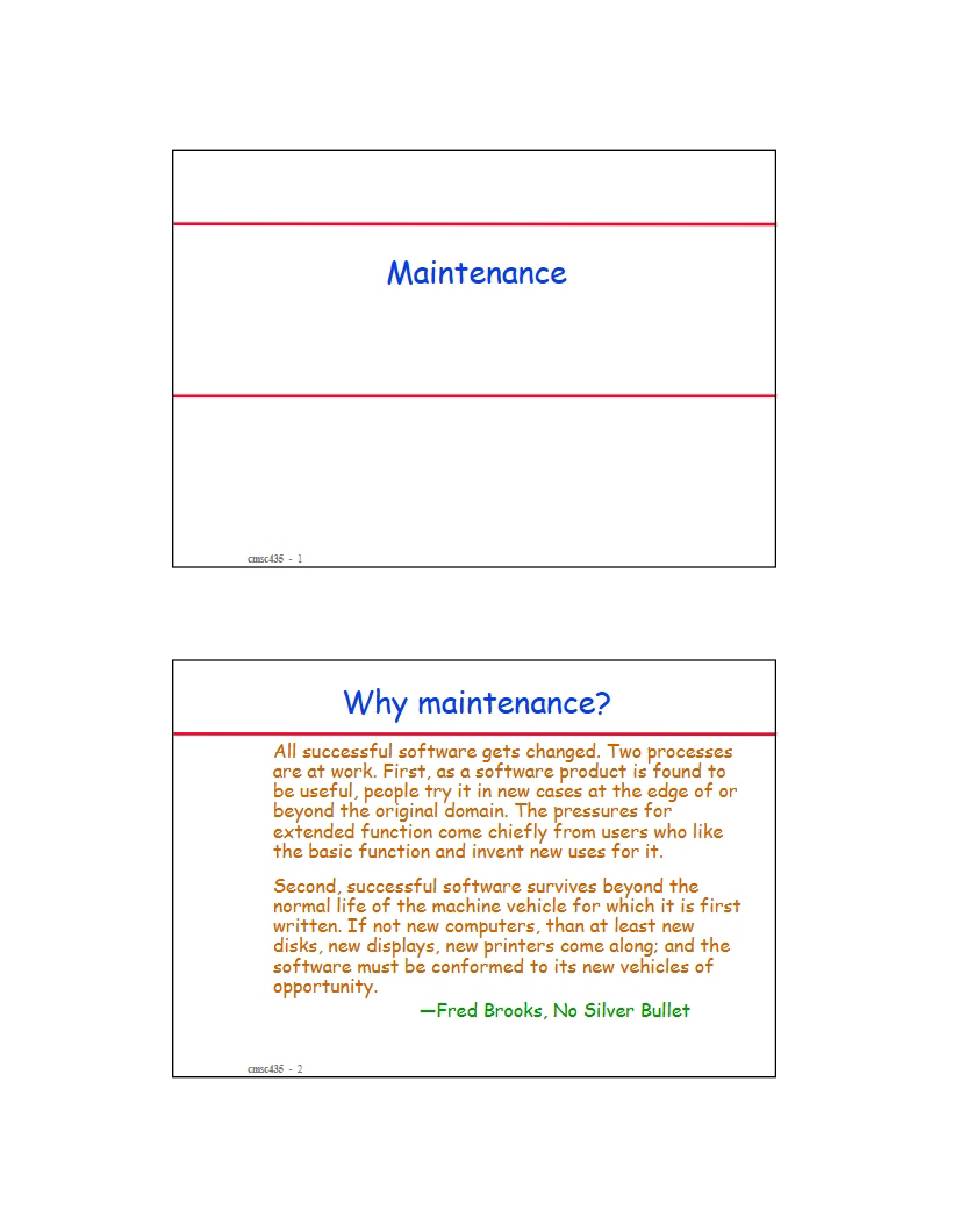 Software Maintenance