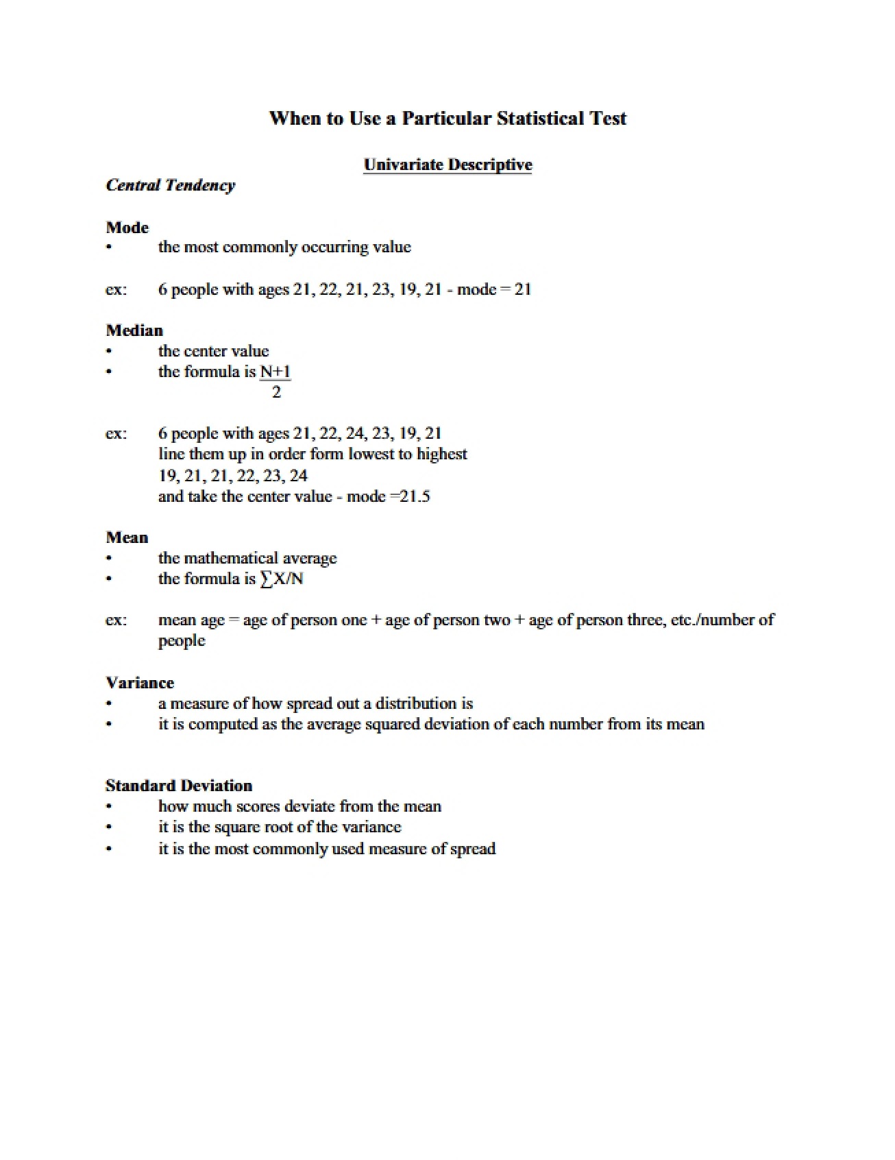 Statistical Test Selection Guide