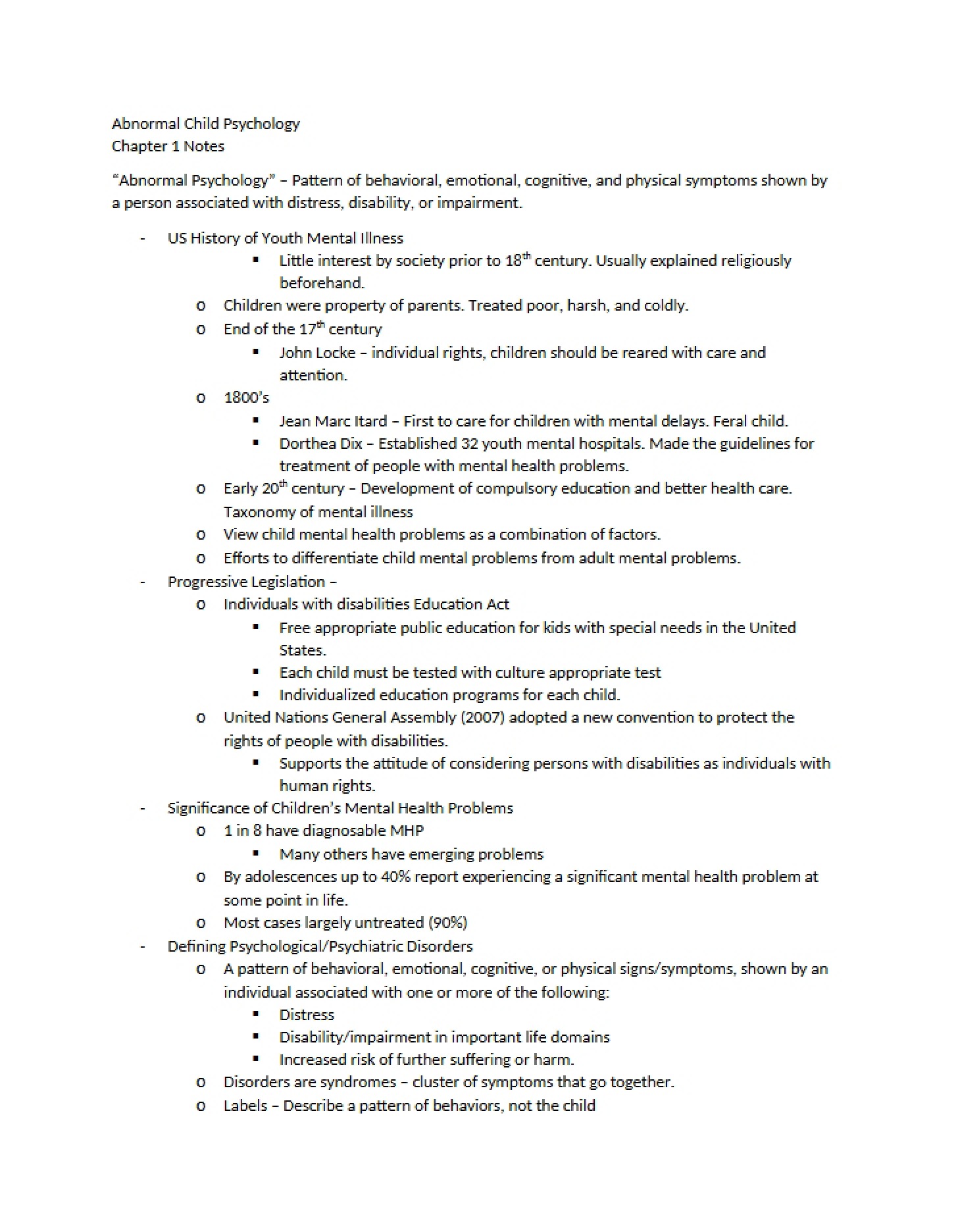 Psychology of the Abnormal Child