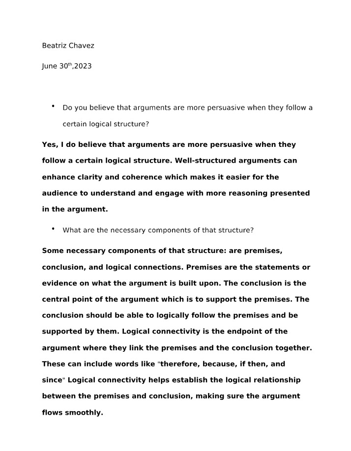 Importance of Logical Structure in Persuasive Arguments