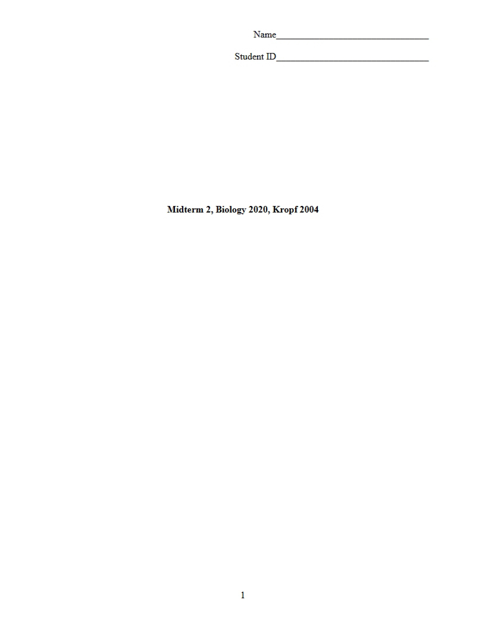 Cell Biology Midterm 2