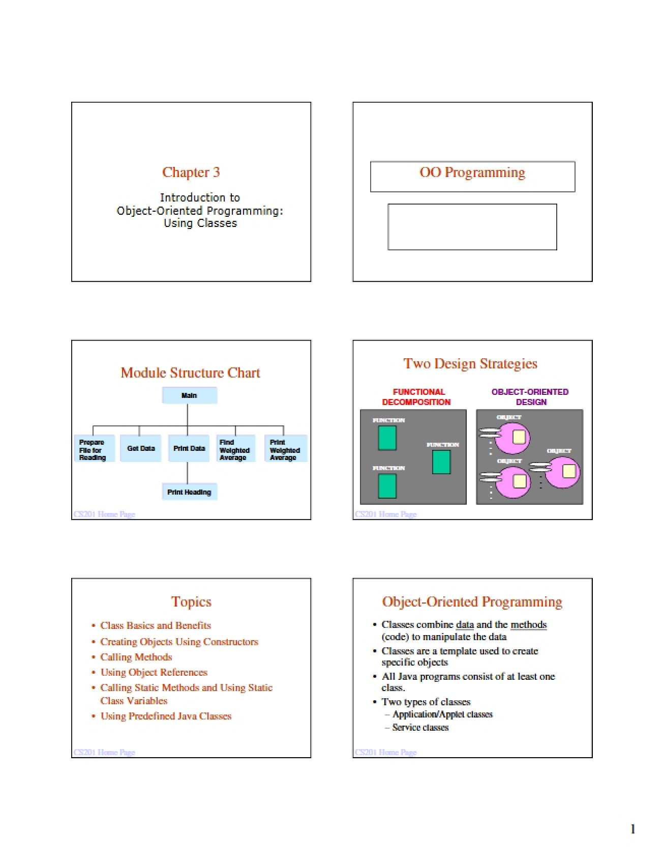 Using Classes Object-Oriented Programming Intro