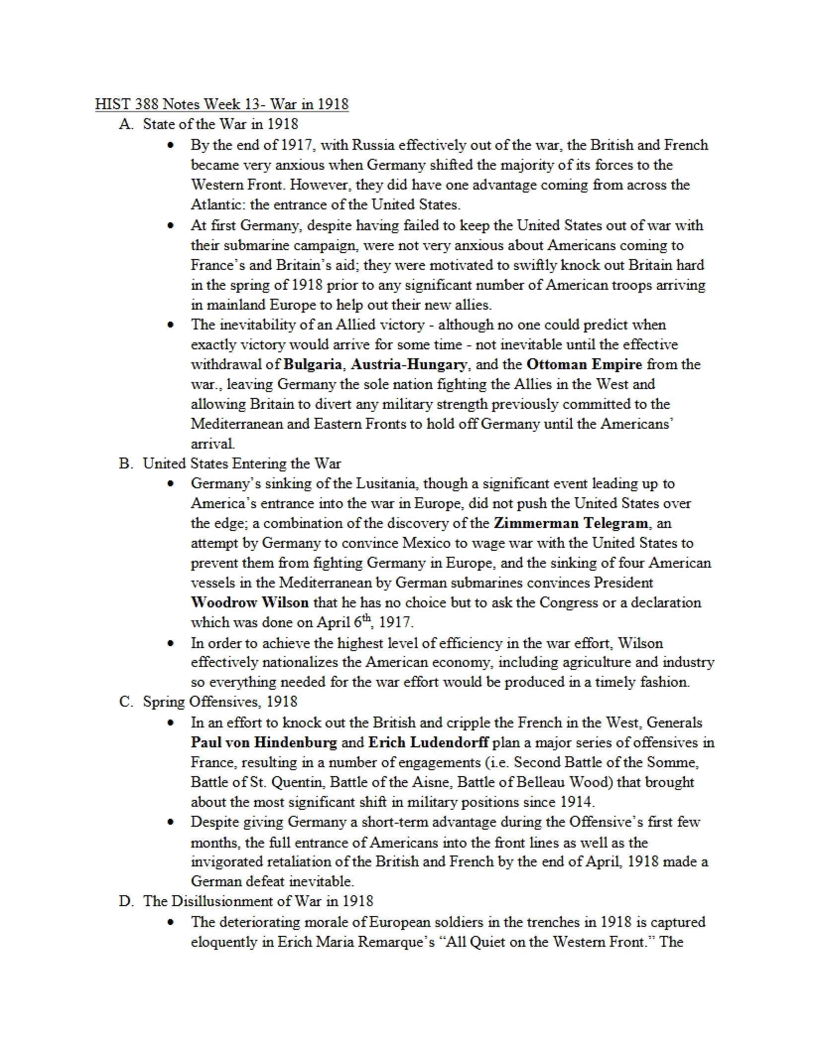 1918 War Status