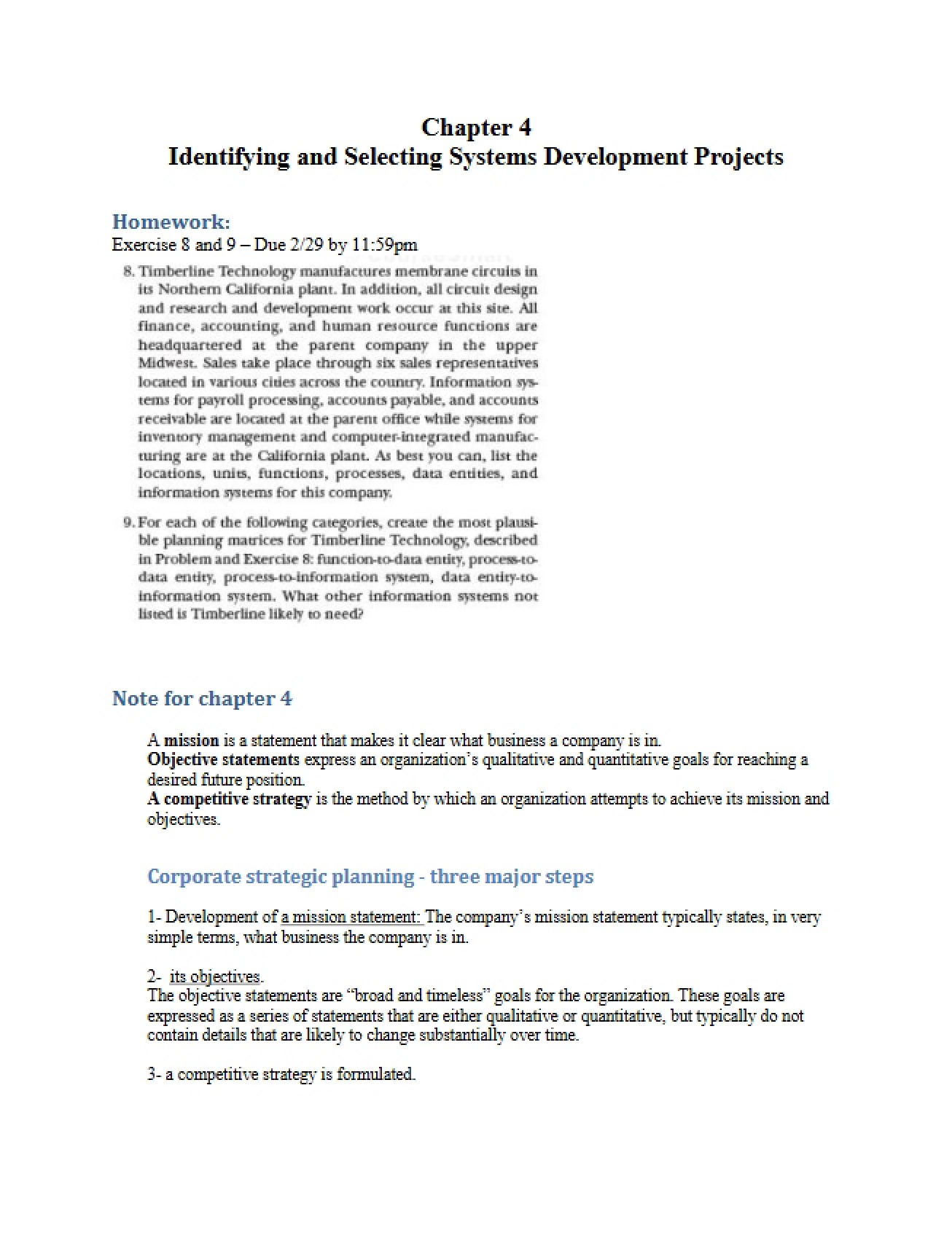 Identifying Projects for Systems Dev - Chapter 4