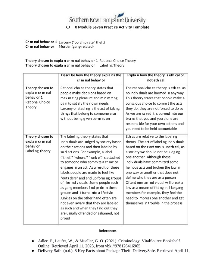 Theory and Ethics - 7-1 Practice Activity