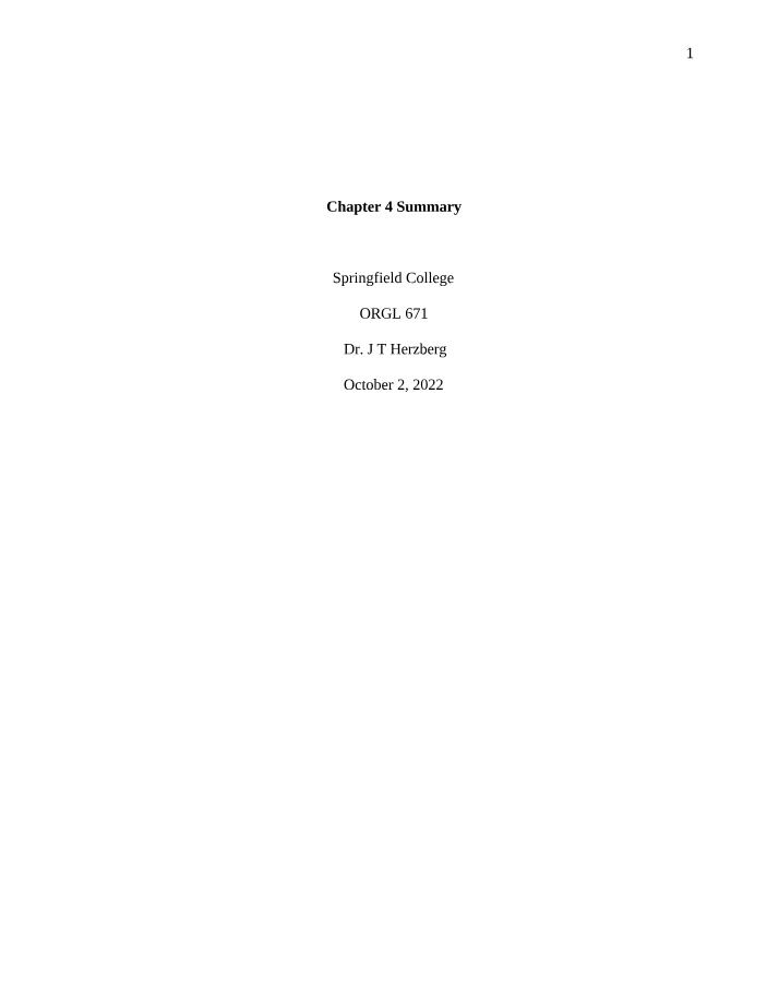 Chapter 4 Summary Notes
