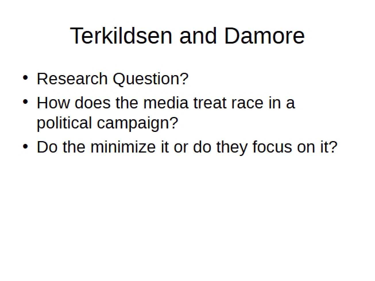 Damore and Terkildsen Analysis