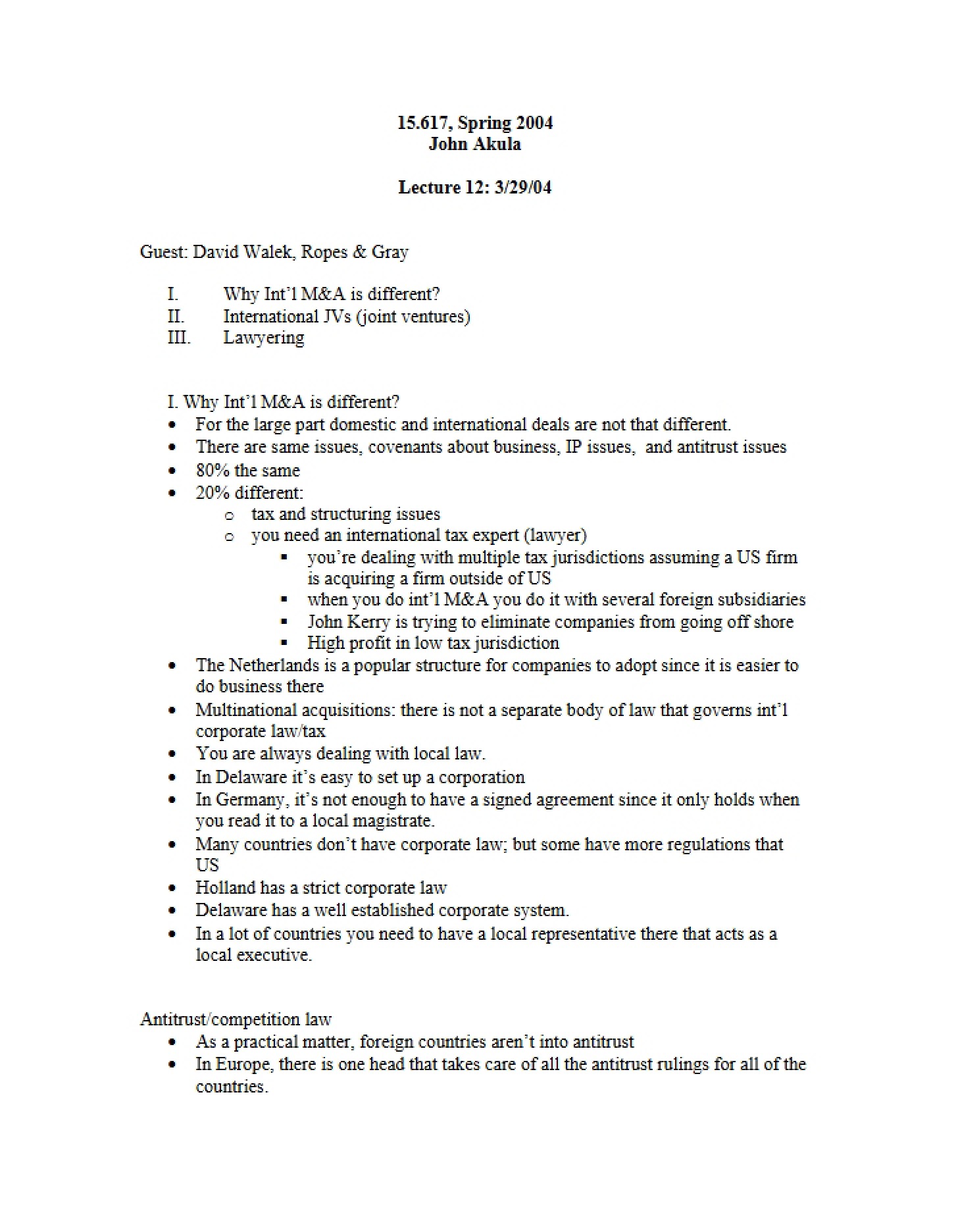 Academic Notes