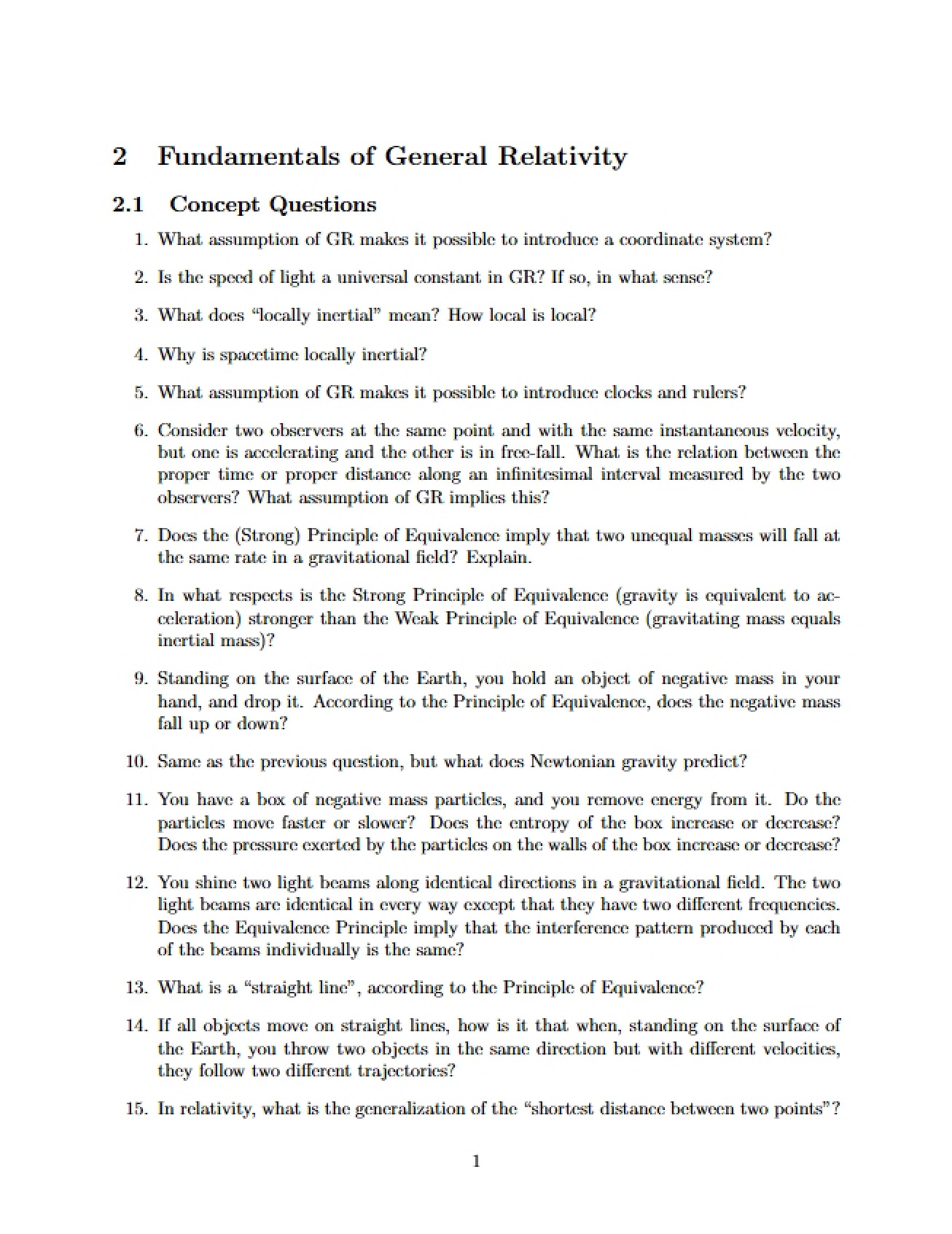 Fundamentals of General Relativity
