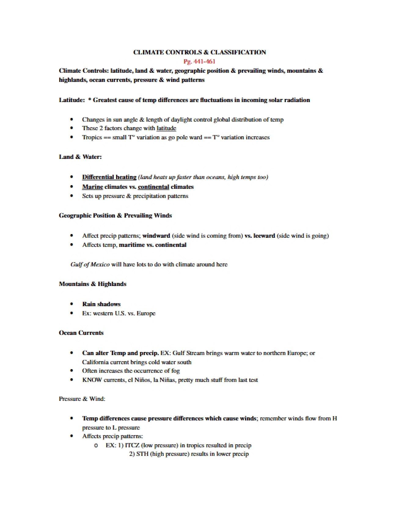 Overview of Climate Controls