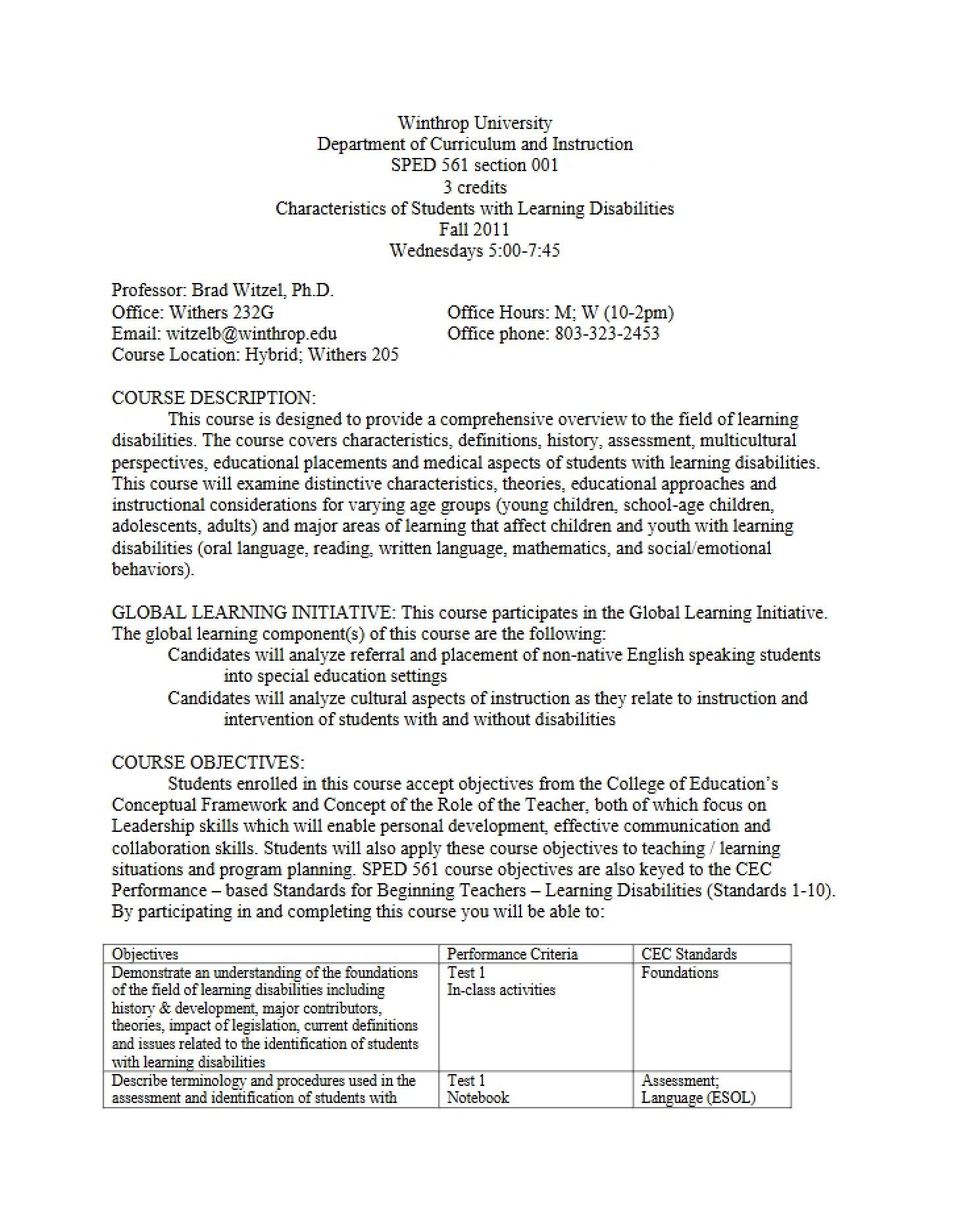 Course Syllabus