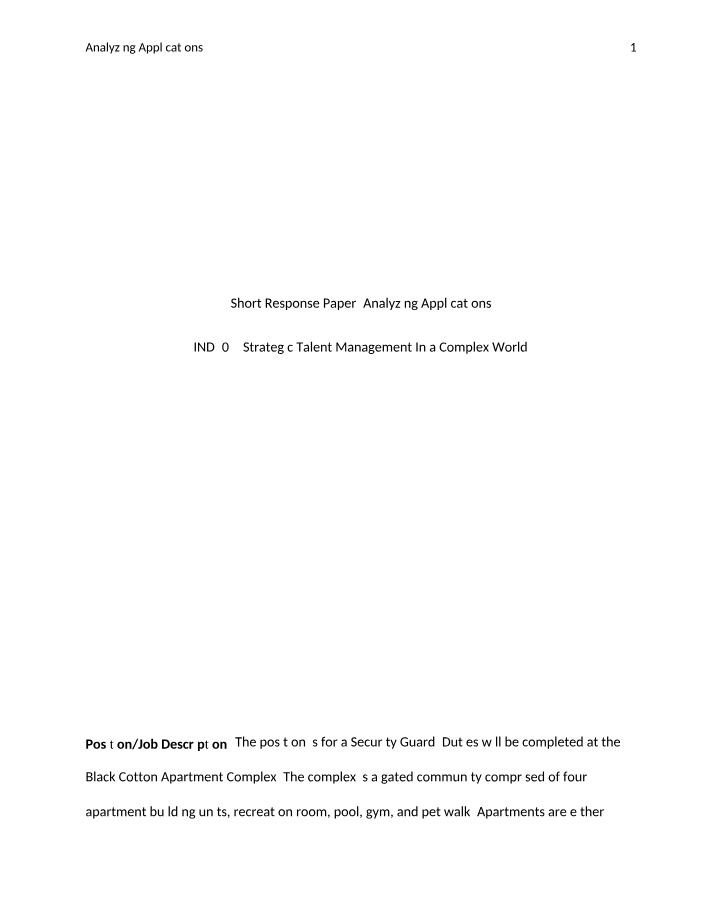 Short Response Paper - Module 2