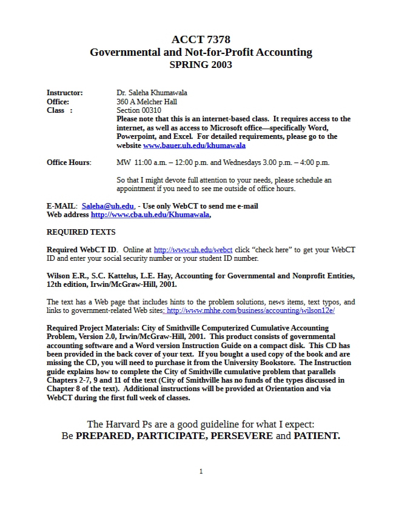 GovNon-Profit Accounting Syllabus