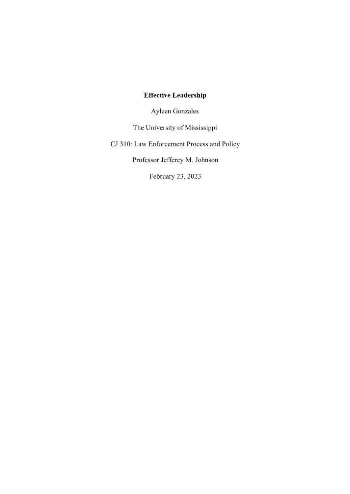 Effective Leadership in Organizations