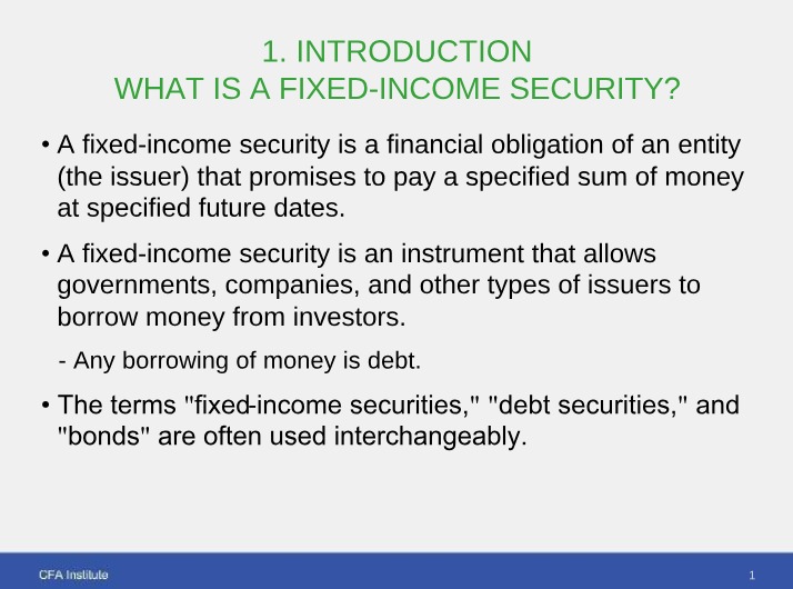 Fixed Income Securities - An Introduction