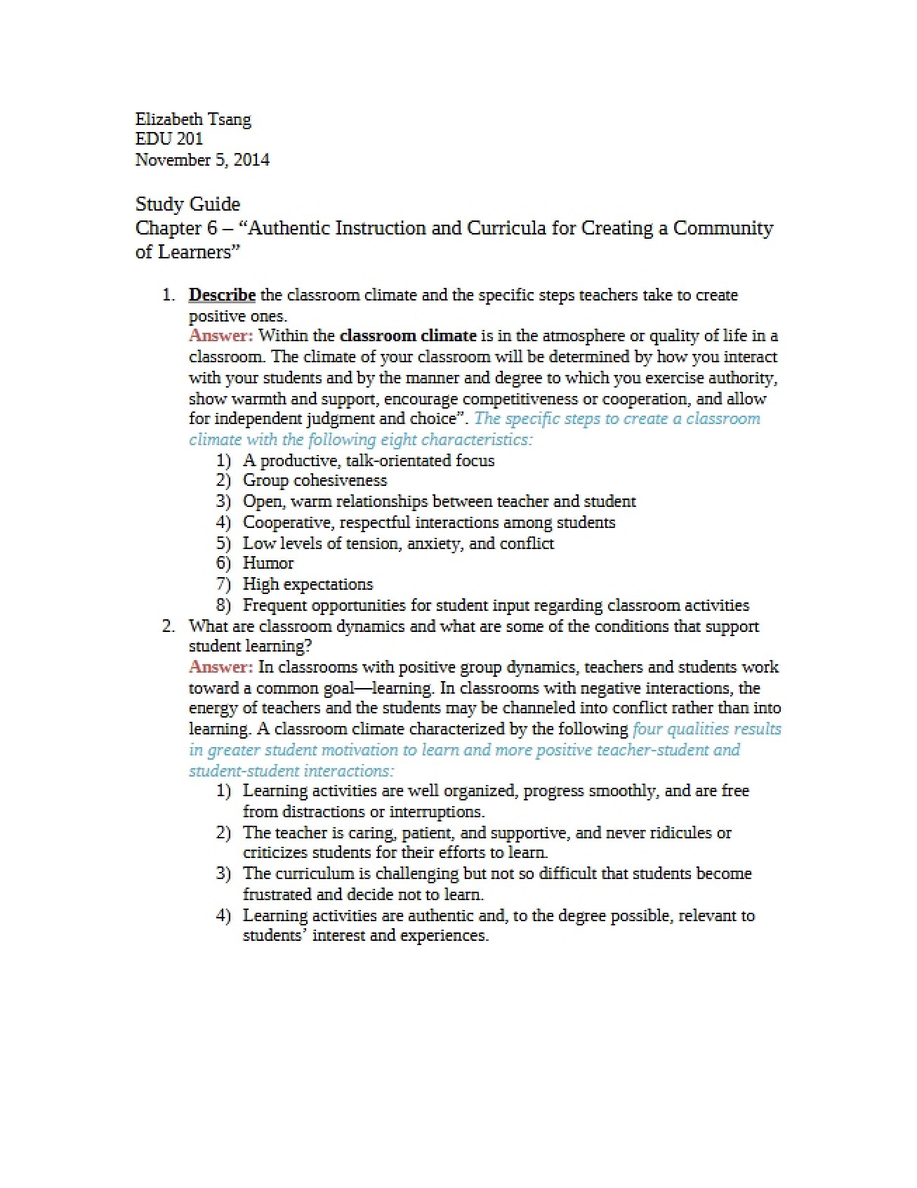 Course Study Guide