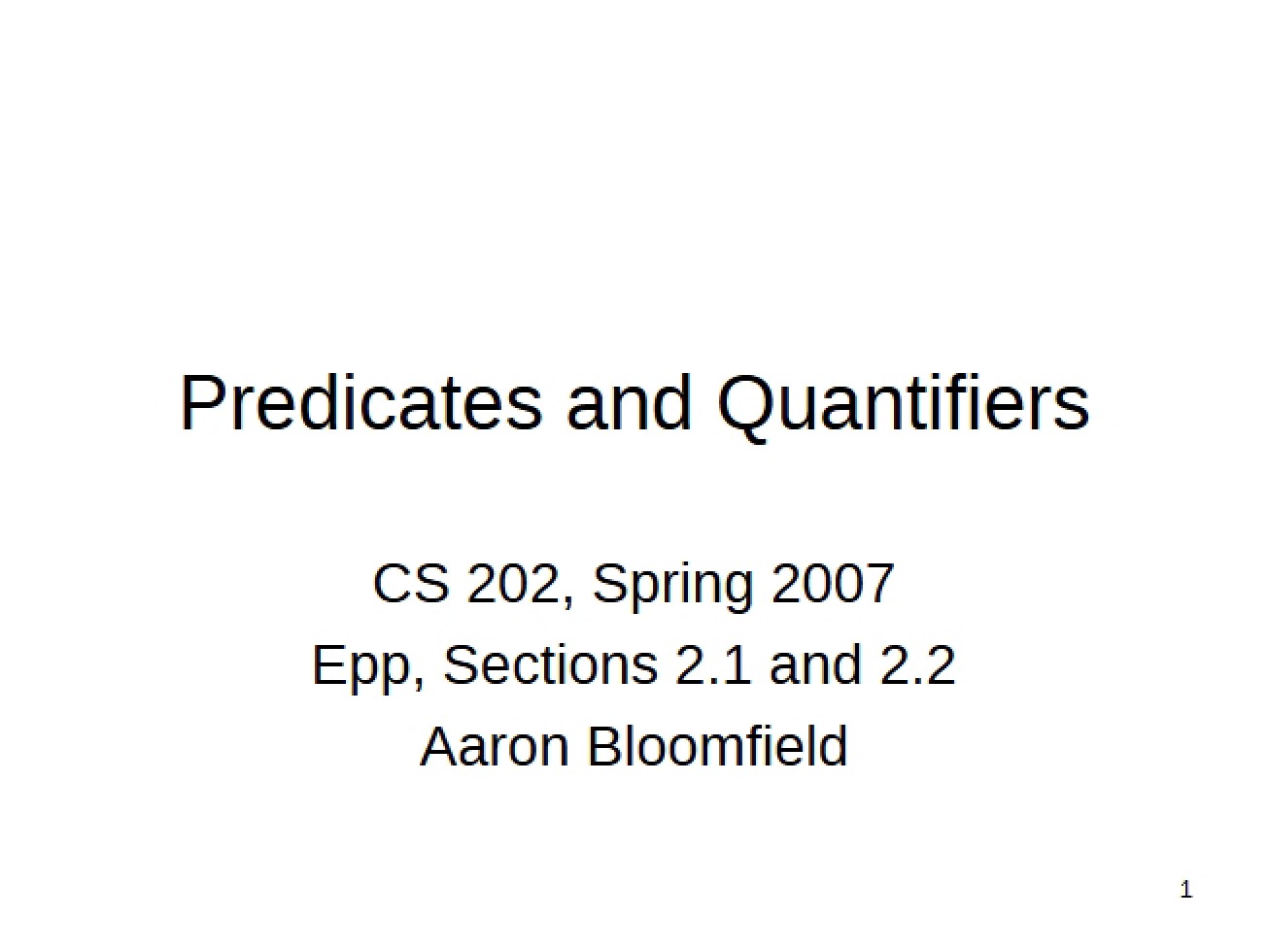 Quantifiers and Predicates