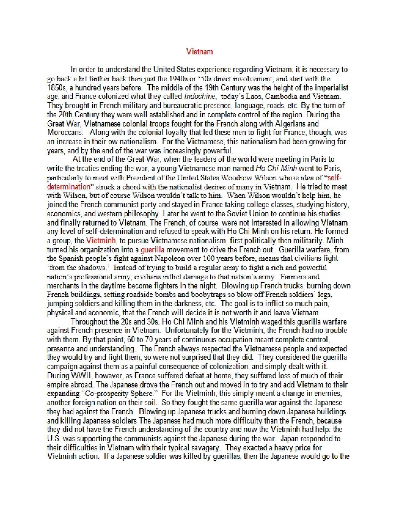 Vietnam Conflict Study