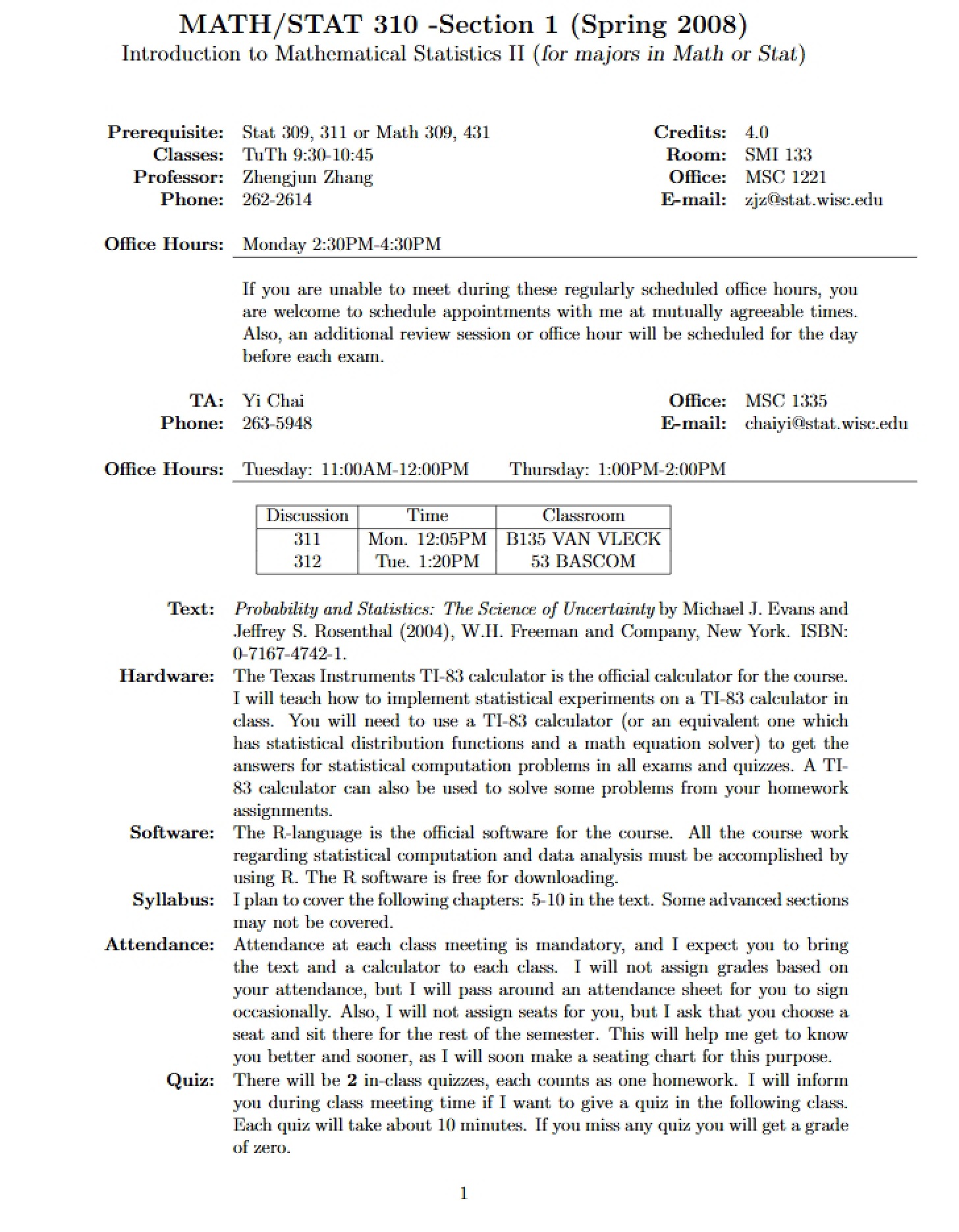 Mathematical Statistics II Intro