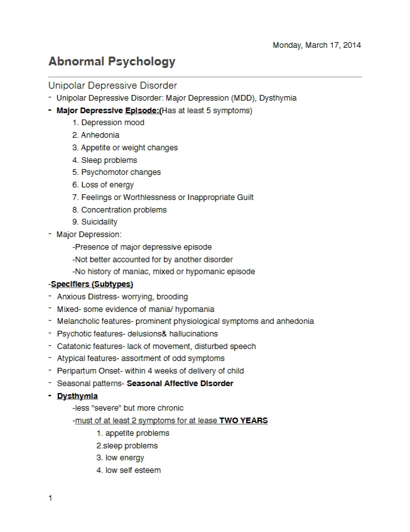Ninth Part of Abnormal Psychology Introduction