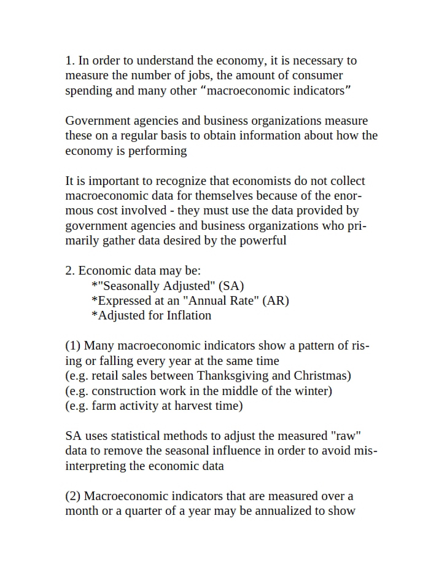 Econ Lecture Notes