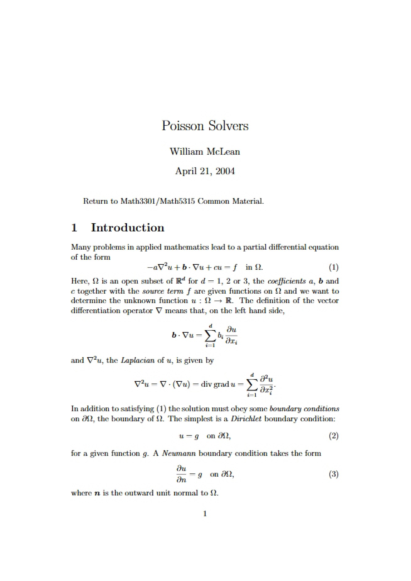 Solvers for Poisson