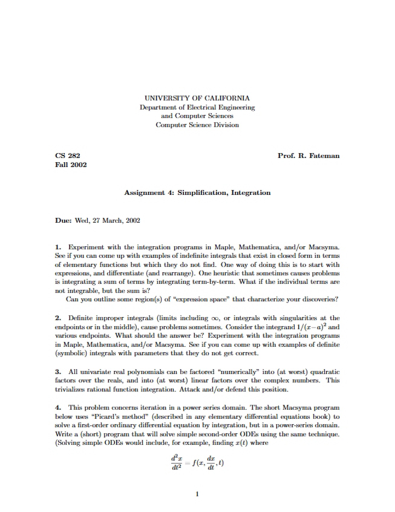 Assignment 4 Simplification and Integration