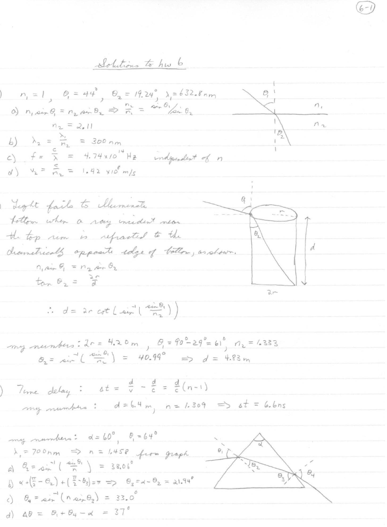Homework Six Solutions
