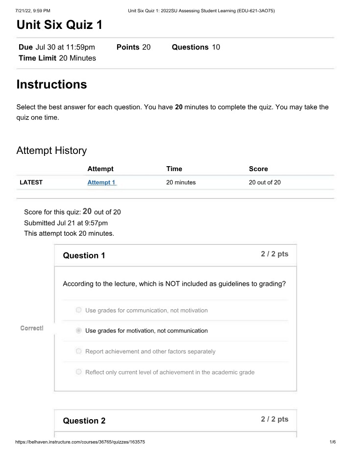 Unit 6 Quiz 1