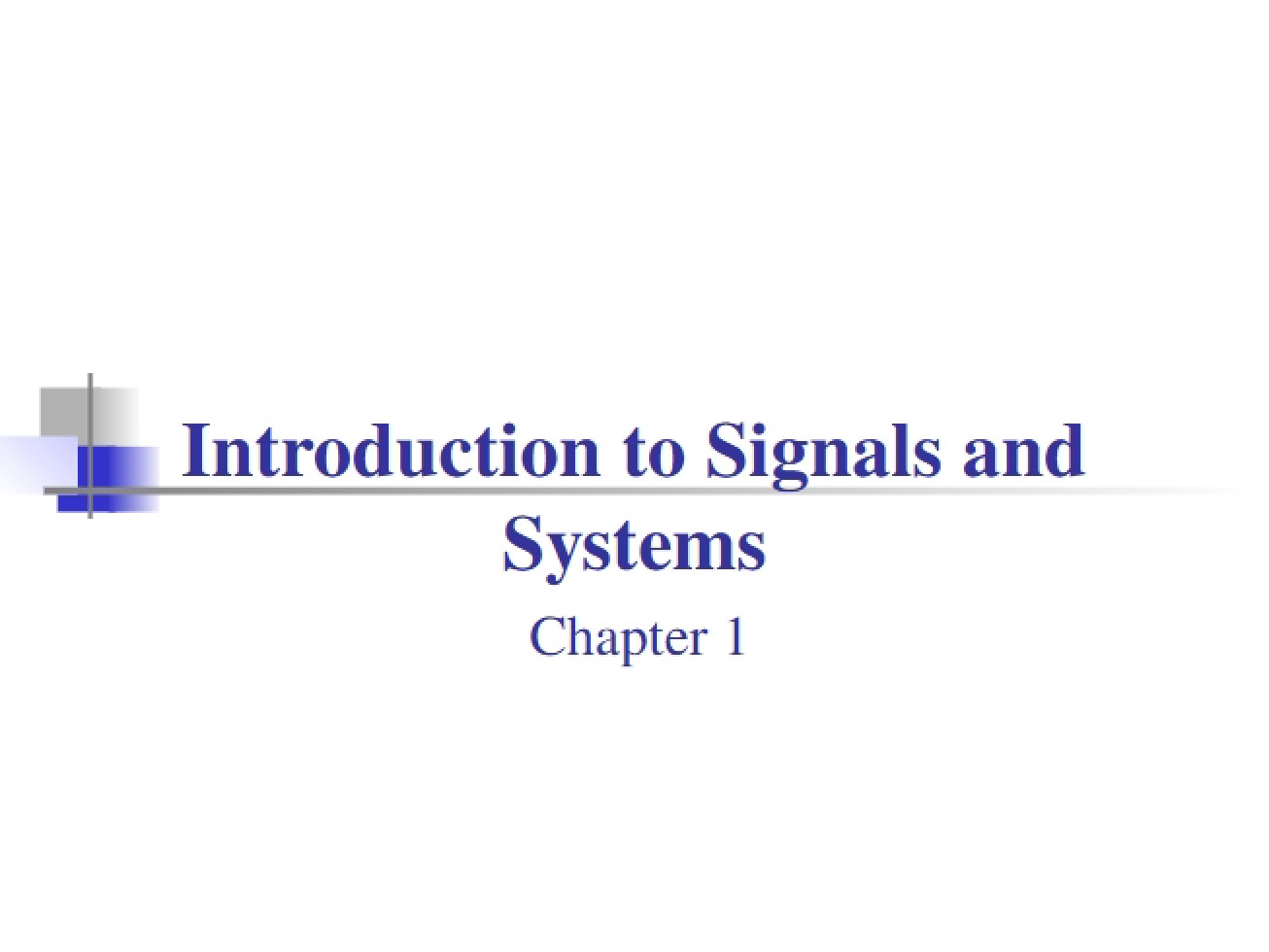 Communications Systems Chapter One