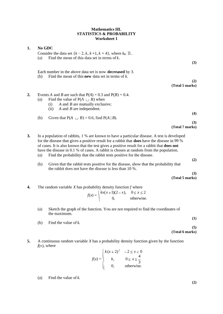 Statistics and Probability - Week 1