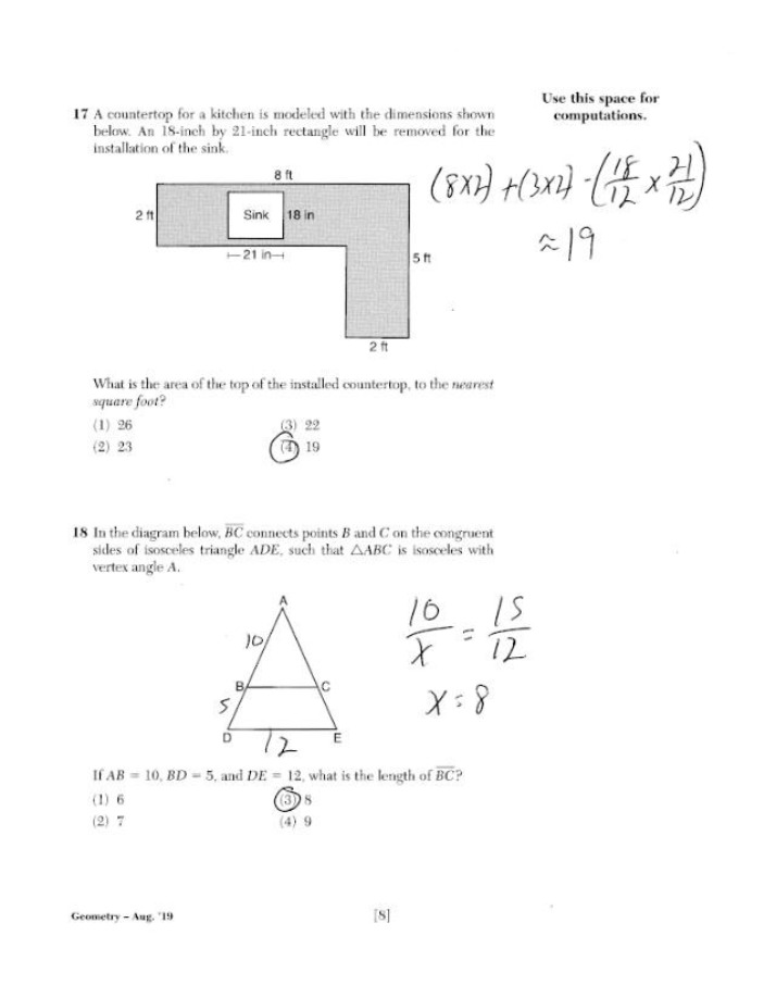 Geometry - August 2019