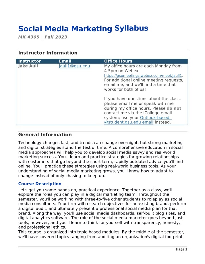 MK 4305 Fall 2023 Course Syllabus