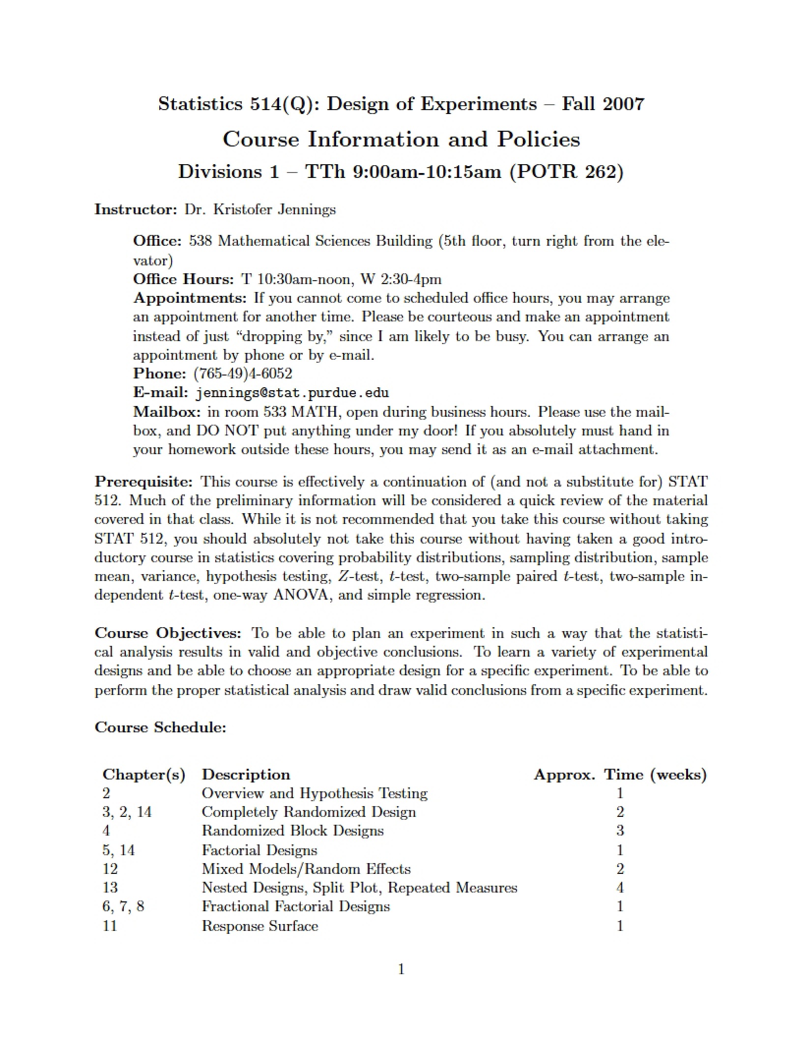 Policies and Course Info